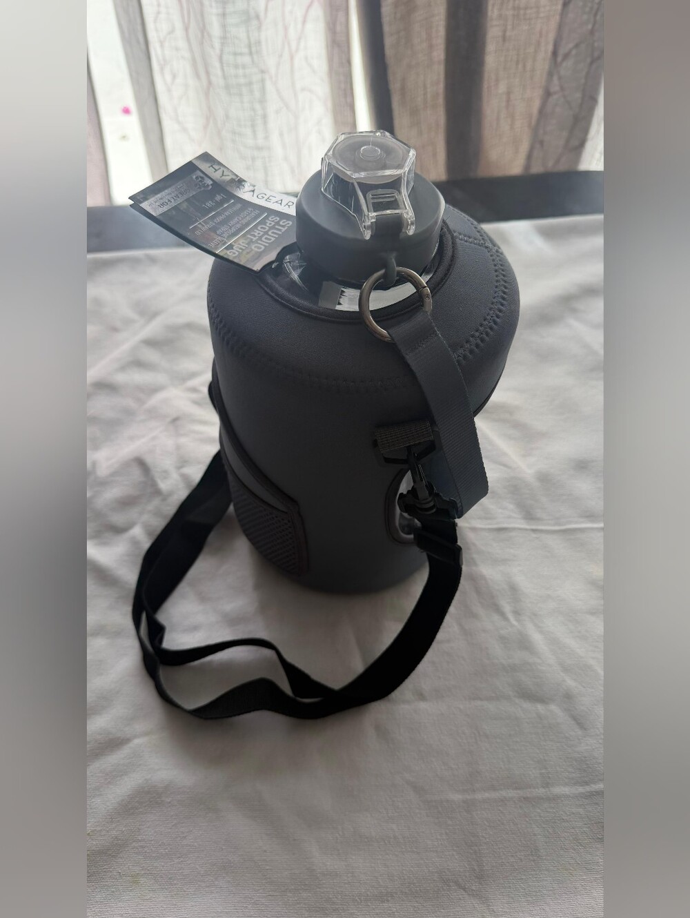 NWT HYDRAGEAR Neoprene Insulated Gray Men’s Water Bottle Sling 1 gal-3.8 L